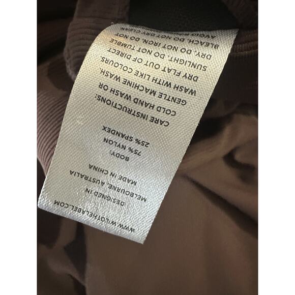 Wilo The Label Ribbed Jumpsuit Flare Chocolate Brown Stretch Women's Size Medium - Picture 8 of 13